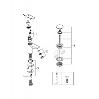 Змішувач для умивальника Grohe BauEdge New S-size + нажимний донний клапан, хром (23895001) Змішувач для умивальника Grohe BauEdge New S-size + нажимний донний клапан, хром (23895001)