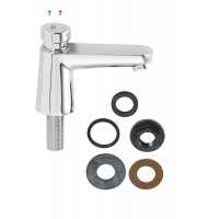 Автоматичний нажимний змішувач для умивальника Euroeco Cosmopolitan T, без функції змішування, хром (36265000)