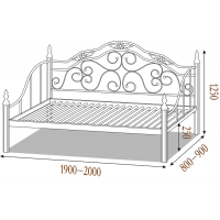 Диван-ліжко Метал-дизайн Орфей 90x200 (MT-DL-OF4) Диван-ліжко Метал-дизайн Орфей 90x200 (MT-DL-OF4)