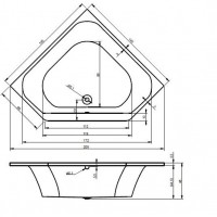 Акрилова ванна Riho Austin кутова 145x145 см , без ніжок (BA11)