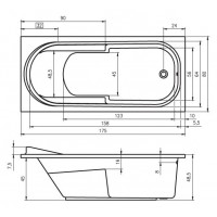 Акрилова ванна Riho Columbia пряма 175x80 см , без ніжок (BA04)
