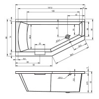 Акрилова ванна Riho Geta асиметрична 170x90 см, L , без ніжок (BA89)